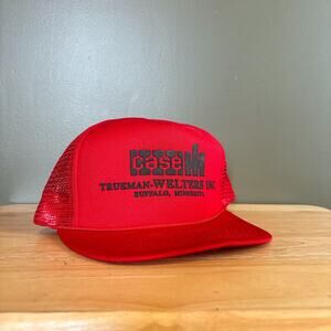 Vintage Case-IH Tractor Trueman-Welters Buffalo MN Red Mesh Trucker Snapback Hat